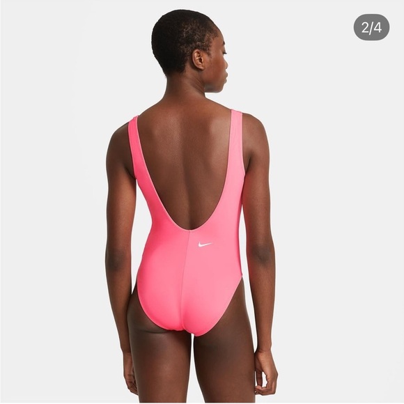 NIKE Low Back Neon Pink Swimsuit Size Large - Picture 6 of 8